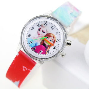 Princess Elsa Children Watches Spiderman Colorful Light Source Boys Watch Girls Kids Party Gift Clock Wrist Relogio Feminino - Hanzlah Naik