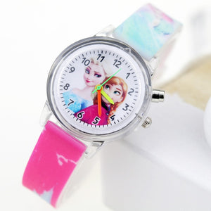 Princess Elsa Children Watches Spiderman Colorful Light Source Boys Watch Girls Kids Party Gift Clock Wrist Relogio Feminino - Hanzlah Naik