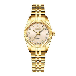 CHENXI Luxury Couple Watch Golden Fashion Stainless Steel Lovers Watch Quartz Wrist Watches For Women & Men Analog Wristwatch - Hanzlah Naik