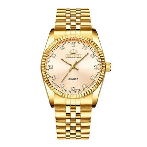CHENXI Luxury Couple Watch Golden Fashion Stainless Steel Lovers Watch Quartz Wrist Watches For Women & Men Analog Wristwatch - Hanzlah Naik