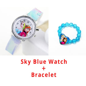 Princess Elsa Children Watches Spiderman Colorful Light Source Boys Watch Girls Kids Party Gift Clock Wrist Relogio Feminino - Hanzlah Naik