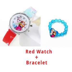 Princess Elsa Children Watches Spiderman Colorful Light Source Boys Watch Girls Kids Party Gift Clock Wrist Relogio Feminino - Hanzlah Naik